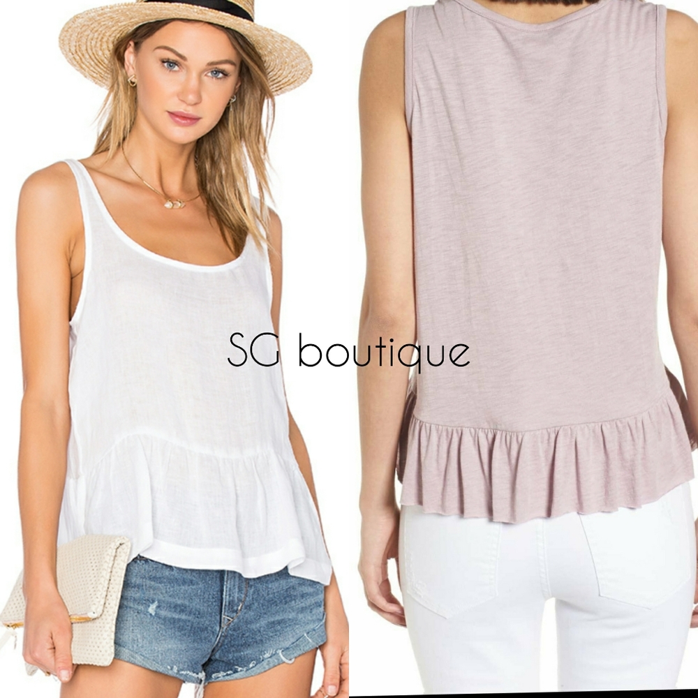 🆕⭐Blush pink ruffle tank top avai in white also